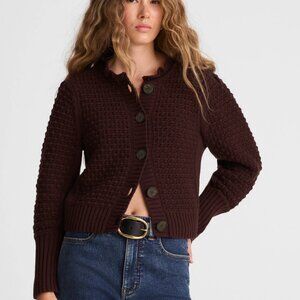 Madewell Scalloped Merino Wool-Blend Cardigan NWT!